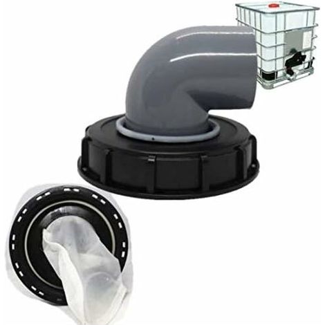 royaluxe - IBC Filtre de couvercle en nylon pour réservoir d'eau de pluie IBC DN75 90° Noir 163 mm 90°, (1/5)