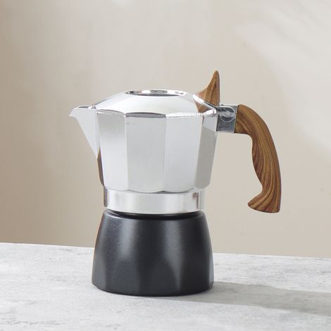 Espressokanne im kubanischen Stil, geeignet für Gas- und Elektroherde. Tisch-Espressokanne, ideal für Camping, brüht 2 Tassen Espresso.