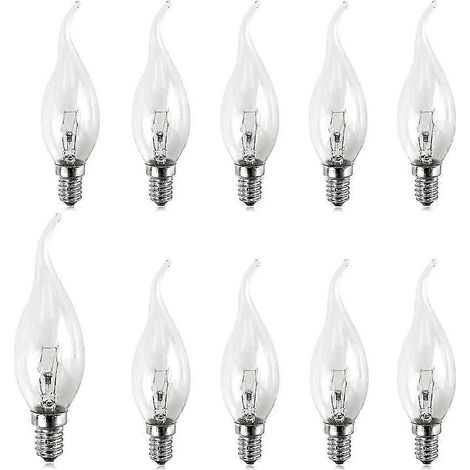 Lot de 10 petites ampoules à vis Edison transparentes 25 W culot E14 240 V par Brightfour-wwxb-Bent Tip 25W (1/4)