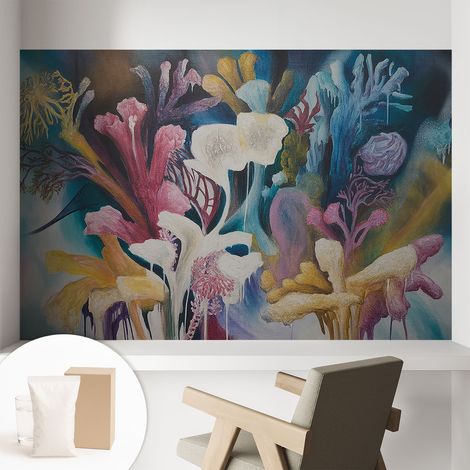 Carta Da Parati - Murale Alla Moda Decorazione - Camera Da Letto - Con Colla Gratuita Esplosione floreale 104x70 cm (1/5)