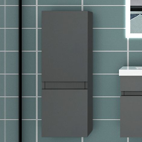 83cm Colonne salle de bain anthracite, Armoire haute étagère de rangement, Meuble de salle de bain (1/3)