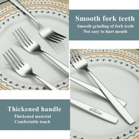 Fourchettes de table modernes - - 12 pièces - Acier inoxydable - Lave-vaisselle - Idéal pour mariage (1/5)