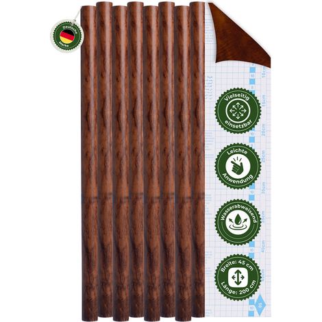 Klebefolie Klebefolie Möbel – Möbelfolie selbstklebend Holzoptik Wurzelholz 2er Set, 2 x 45 x 200 cm, zuschneidbar, rückstandsfrei entfernbar – Veluxis