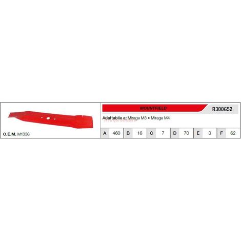 Lama MOUNTFIELD tagliaerba rasaerba tosaerba MIRAGE M3 M4 R300652