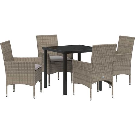 Maison Exclusive - Conjunto de Comedor de Jardín 5 pcs Gris ratán (1/5)