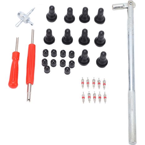 Kit completo per la riparazione di pneumatici: stelo valvola, estrattori e 10 steli valvola in gomma per la manutenzione automobilistica.