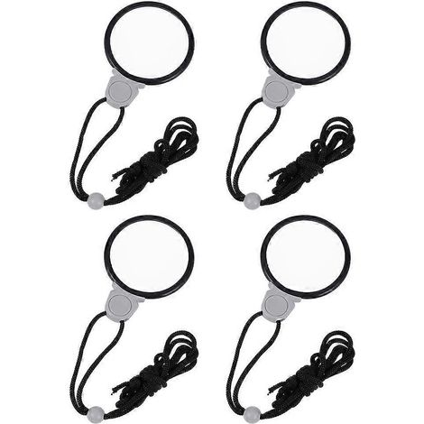 Lot de 4 loupes suspendues, collier loupe portable, pendentifs loupe-5.5X5.5CM-Black (1/3)
