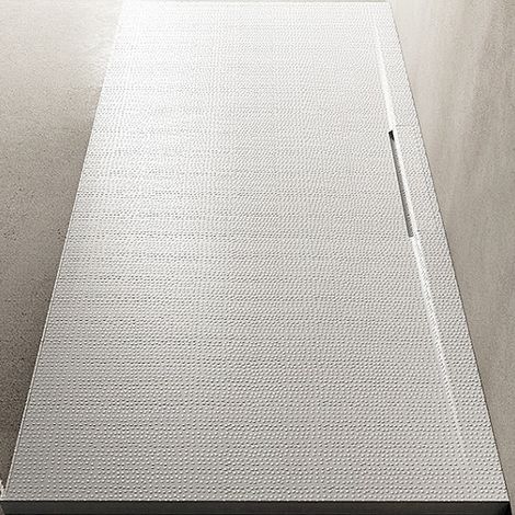 Piatto Doccia 80x170 cm Bianco Puntinato Rilievo 3D Composto di Resina e Minerali H3 cm (1/3)