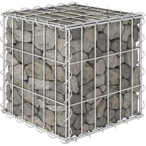 Jardinière de jardin - Balconnière à fleurs Lit surélevé cube à gabion Fil d'acier 30x30x30 cm BV200348 - BonneVie (1/4)