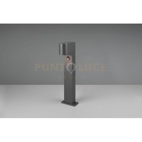 ROYA PALO DA ESTERNO FUSIONE ALLUMINIO STONDATA ANTRACITE CON SENSORE DI MOVIMENTO IP44 H.50CM 1 LUCE ATTACCO E27