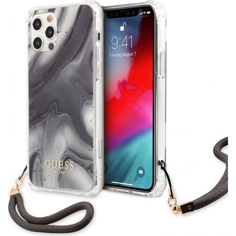 Coque pour iPhone 12 Pro Max Guess Collection Marbre Gris