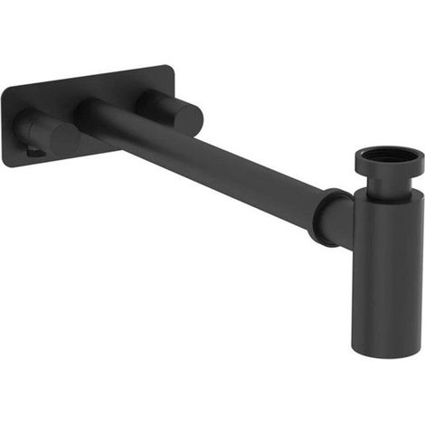 Bonde de lavabo, simétrica, roseta, negro mate, sifón de lavabo, colección VitrA A4515936WTC