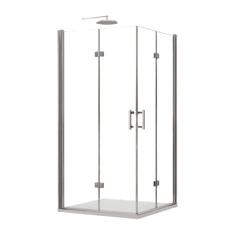BERNSTEIN - Paroi de douche pliante, en verre NANO, EX213, 90x90x195cm, sans receveur de douche (1/5)