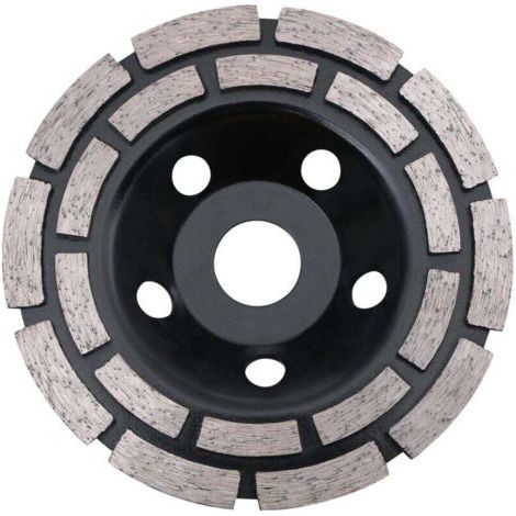 Pair Für Schleifmaschine, Diamantscheibe, Betonschleifdiamant 125 x 22,2 mm Doppelreihig, Universal-Diamantscheibe zum Schleifen von Beton, Stein, Granitestrich, Mauerwerk, universell einsetzbar (1/5)