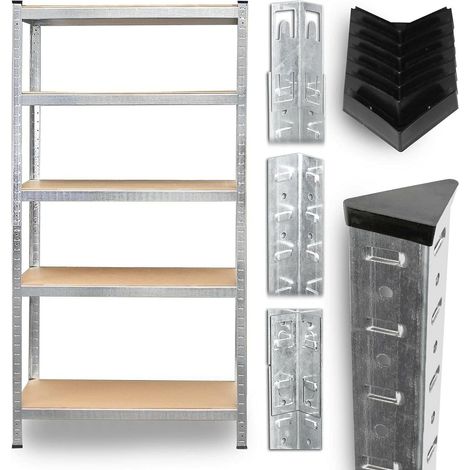 Étagères Rangement, Etagere Metal, Rack Rangement, Étagère modulaire galvanisé de 200x100x50 cm avec 5 tablettes - entrepôts Garage Grenier Atelier Maison Étagères - capacité de 875 kg (1/5)