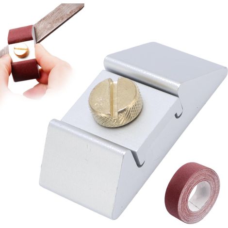 Cale à Poncer Manuelle, Support Pour Papier De Verre Bloc De Papier De Verre En Alliage D'Aluminium, Support De Ponceuse à Main Avec Rouleau De Papier De Verre Grain 80 (6 m x 25 mm) (1/5)