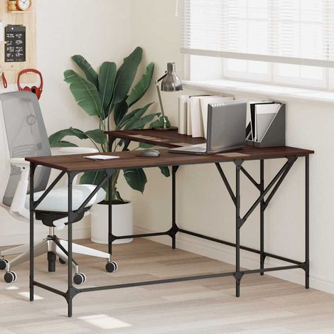 Schreibtisch Braun Eichen-Optik 149x149x75 cm Holzwerkstoff