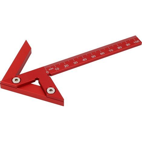 105 mm Zentrierlehre (45°/90°), Markierlineal aus Aluminiumlegierung, Messwerkzeug für die Holzbearbeitung (1/5)