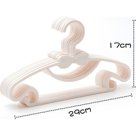 Lot de 20 cintres blancs pour bébé, 29 cm, antidérapants, en plastique, pour gagner de la place (1/4)