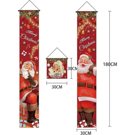 Weihnachts-Veranda-Schild, Winter-Willkommens-Veranda-Schild, Weihnachts-Türschild mit Schneemann und Weihnachtsmann (1/5)