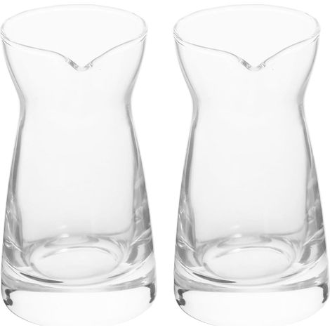 Set of 2 Glass Milk Jug Small Cream Jug Milk Container for Kitchen and Household Elegant Sauce Jug with Smooth Surface Easy to Clean (1/5)