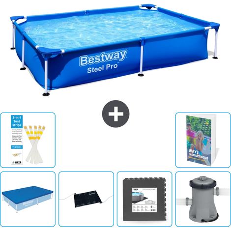 Bestway Steel Pro Rechteckig - 221x150x43 cm - 7-teilig S21