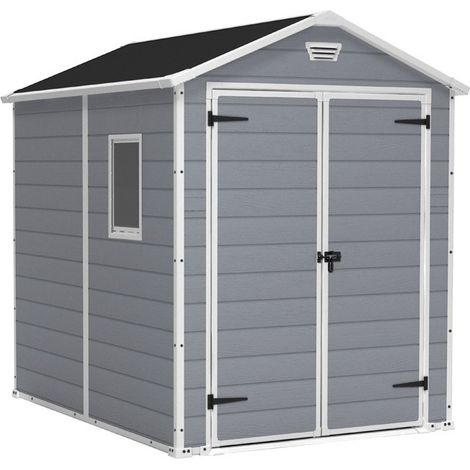 Keter – Abri de jardin résine 185,8x236,8x227 cm – Ventilation intégrée – Plancher inclus – Assemblage simple et rapide