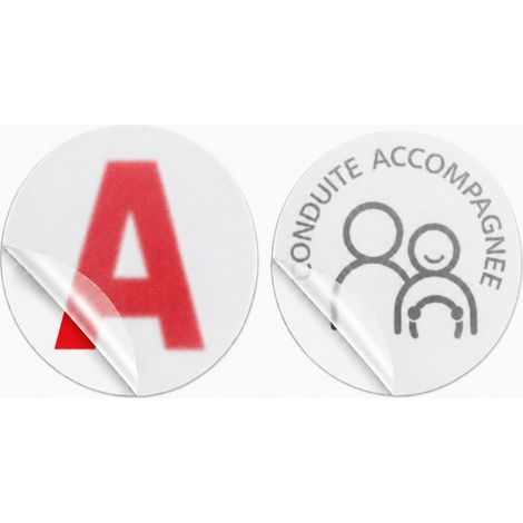 Autocollant Disque A Électrostatique 15 cm - Conduite Accompagnée et Jeune Conducteur, Pose Intérieure sans Colle (1/5)
