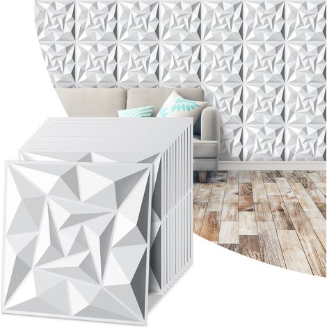 TolleTour Pannelli 3D a spirale bianchi 50×50 cm – PVC grande formato senza adesivo (1/5)