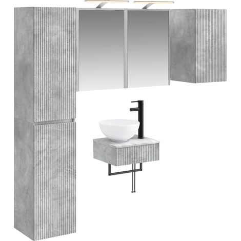 Bathroom Furniture Set 5 pcs Concrete Grey vidaXL (1/5)