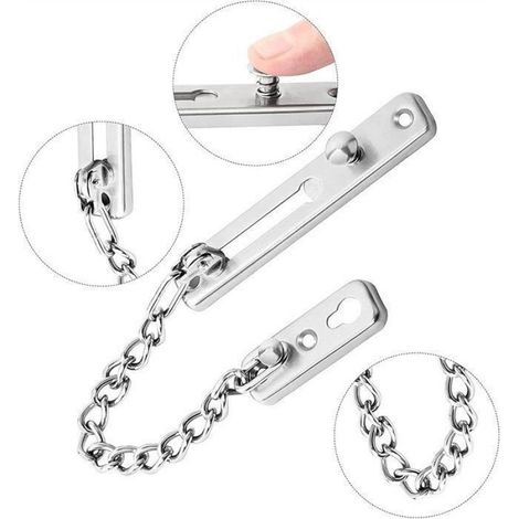 Chaîne De Sécurité - Acier Inoxydable - Pour Porte D'Intérieur - Usage Domestique Et Hôtelier - 1 Pièce (1/5)