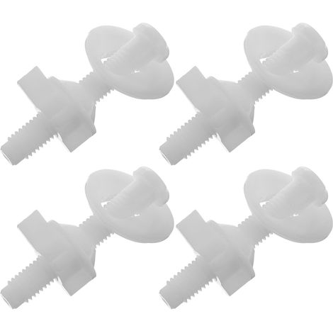 boulons blancs pour charnières de siège toilette, vis en plastique offrant une bonne flexibilité et (1/5)