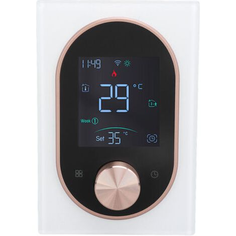 Eosnow Thermostat couleur intelligent LCD bouton programmable contrôle écran tactile chauffage de l'eau avec application pour maison hôtel bureau AC 95 V à 240 V blanc modèle normal (1/4)