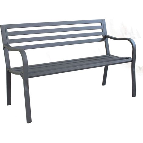 2 -seerer Gartenstahlbank - Black