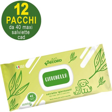 12 confezioni: Citronella Hygienetücher für Hunde und Katzen