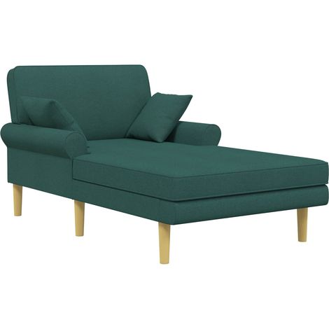 Chaise longue Verde oscuro Tela vidaXL (1/5)