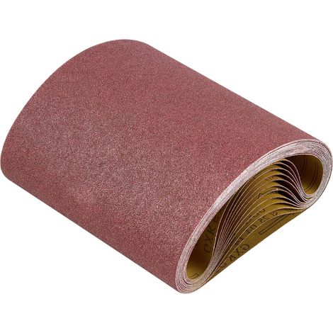 Bande Abrasive, 202 x 485 mm, Bande de Ponceuse, Grain 80, Lot de 12 Bandes Abrasives en Oxyde d'Aluminium pour Ponceuses à Bande, Travail Ponçage du Bois, Acier, Aluminium, Métaux Non Ferreux (1/5)