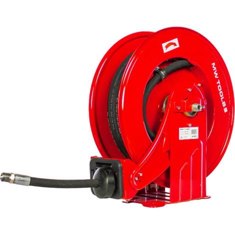 Enrouleur huile 10 m ø 1/2 160 bars Acier Peint avec enroulement automatique et support mural fixe MW Tools SHO1210 (1/5)