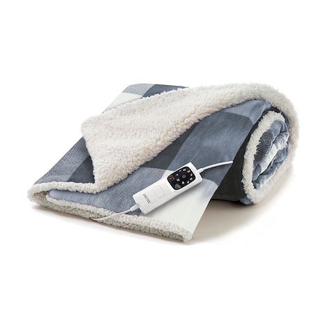 Imetec CaldoPlaid Tartan Grey Plaid Riscaldabile Morbida Coperta Elettrica 160x120 cm Lavabile (1/5)