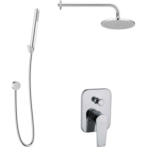 kielle Harmonia - Set de douche avec mitigeur encastré, 2 sorties, avec accessoires EcoSpare et corps d’encastrement, chrome 20623SP100 (1/5)