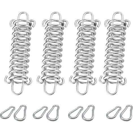 Lot de 4 ressorts de traction avec crochets, en acier inoxydable, ressort de traction haute résistance, kit de fixation pour tente de camping, auvent et extérieur (1/5)