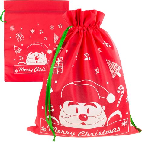 TG70466-2 Weihnachtsmann-Geschenktüte, Weihnachtsgeschenktüte, Verpackung, Rot, Groß (1/5)