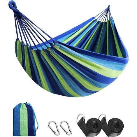 Hamac d'extérieur de Camping, en Plein air Portable en Toile, capacité 200Kg Léger avec Sac de Transport pour la Plage et Randonnée Pédestre de la Plage,vert (1/5)