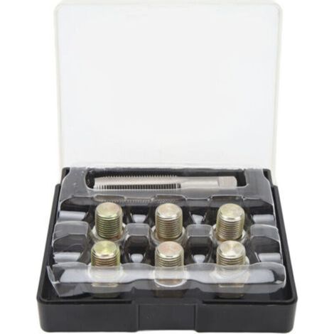 Kit de réparation de filetage de bouchon de vidange d'huile 13 pièces M13 x 1,5 mm Kit d'outils de refiletage de vis de carter d'huile (1/4)