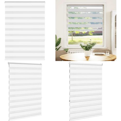 vidaXL Zebrarollo Weiß 95x150 cm Stoffbreite 90,9 cm Polyester (1/5)
