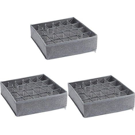 Lot de 3 tiroirs de rangement pliables pour vêtements, petits articles et sous-vêtements. (1/4)
