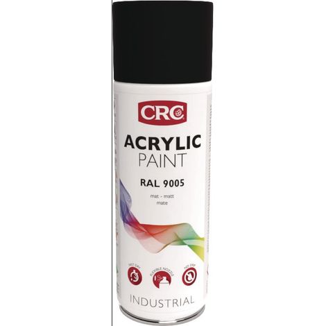 Farbschutzlackspray ACRYLIC PAINT tiefschwarz ma RAL 9005 400ml Spraydose CRC
