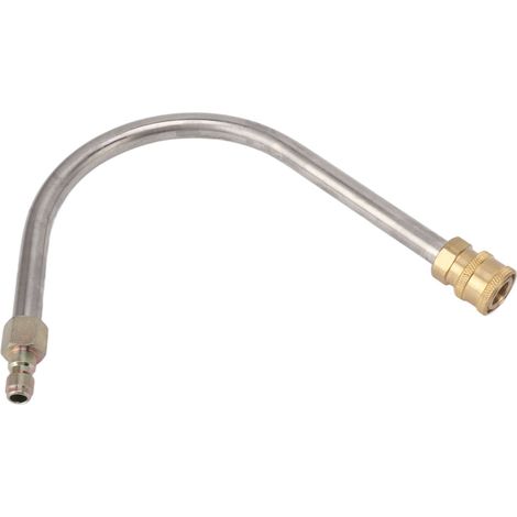 Rallonge pour nettoyeur haute pression en acier inoxydable et laiton, 4000 psi, raccord rapide 1/4 pouce, lance de pulvérisation courbée pour remplacement en forme de U (1/5)