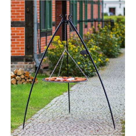 Barbecue sur Trépied DOUA avec grille en acier-60-70-80 -80 cm-- (1/5)
