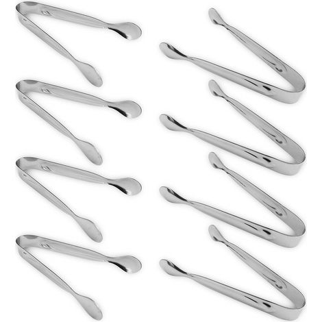 Ensemble de 8 pinces à sucre en acier inoxydable de qualité alimentaire pour le café et le thé.-AquaForge (1/4)